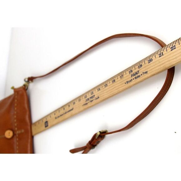 Fredd + Basha TAN BROWN GENUINE LEATHER FLAP SHOULDER BAG HANDBAG X-BODY PURSE - Picture 16 of 16